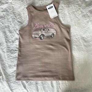 Ford Bronco pink and tan tank top